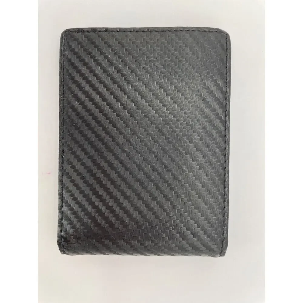Black and Blue Zitahli Slim Wallet Men Faux Carbon Fiber- Pre-owned